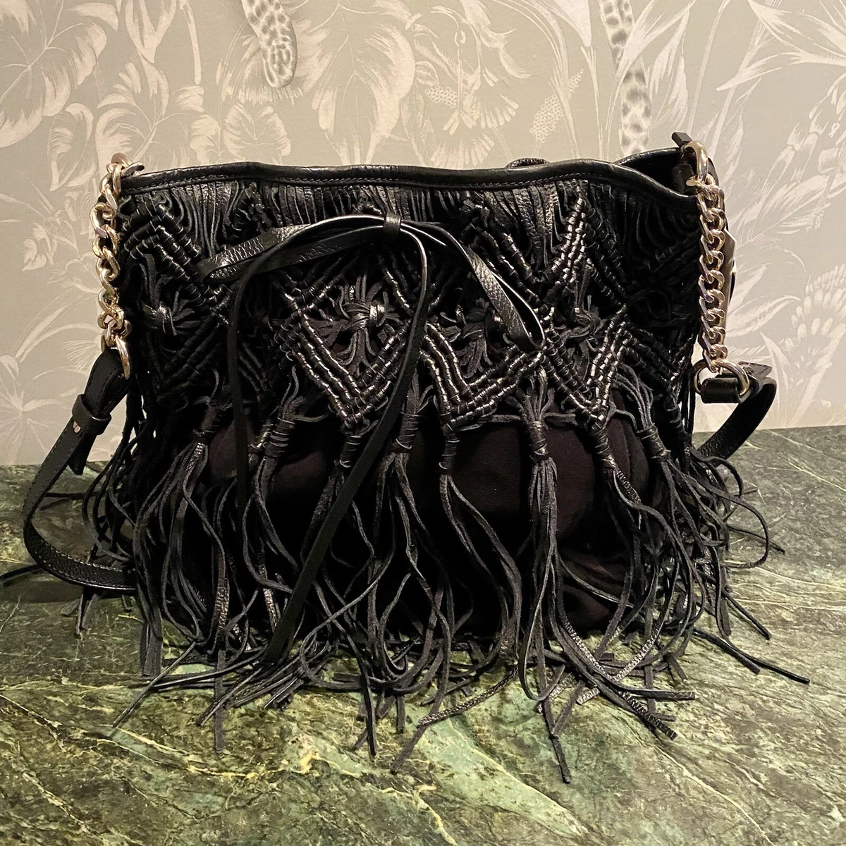 Black 2025 fringe crossbody