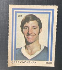 Garry Monahan #202 Toronto Maple Leafs 72-73Eddie Sargent Hockey Sticker Unused