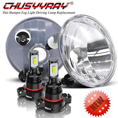 Pair Bumper Fog Light Driving Lamp W/Bulb Replacement For Jeep Patriot 2010-2017