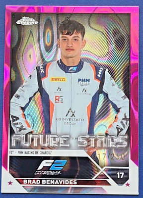 2023 Topps Chrome Formula 1 F1 F2 Brad Benavides Fuchsia Lava Refractor /250 #89