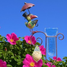 Regenmesser Niederschlagsmesser Wetterstation Pluviometer Gartenstecker Rabe