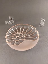 Liberty Art Nouveau, Gallè Daum Lalique , Piatto rosa pink Cristallo Glass