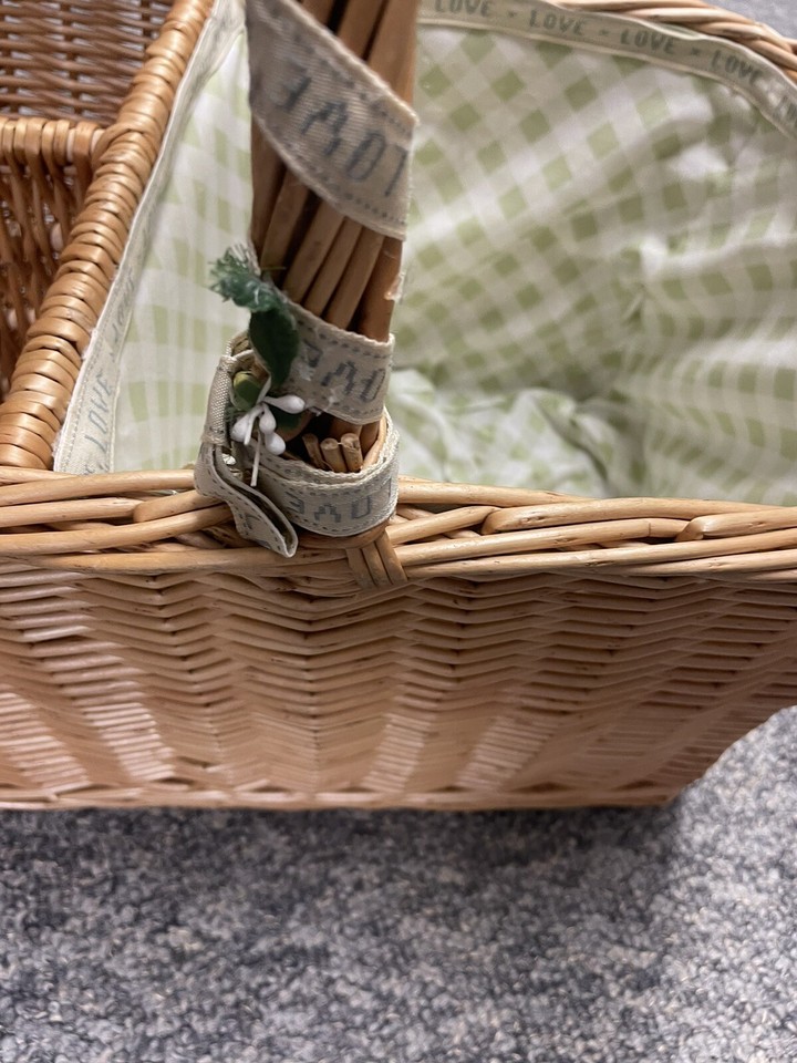 Large wicker picnic shopping basket eBay