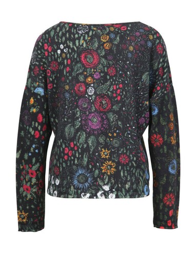 IVKO black geblümt Blumen Pullover Wolle wool schwarz 192533 - Picture 3 of 3