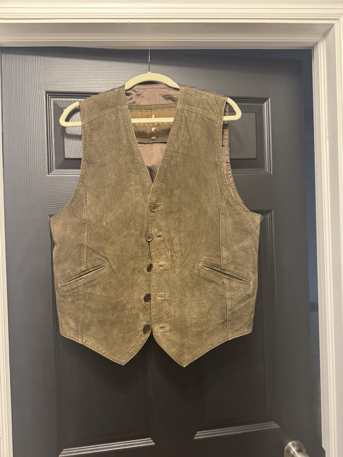 Vintage  Joshua Ross Leather Vest Mens 3XLT Brown Biker Western 90s Kurt Cobain