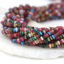 2x4mm Mixed Natural Multicolor Jade Rondelle Spacer Disc Bead for Jewelry Making