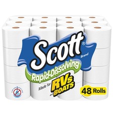 Scott Rapid Dissolving Toilet Paper, 4 Rolls Pack of 12 