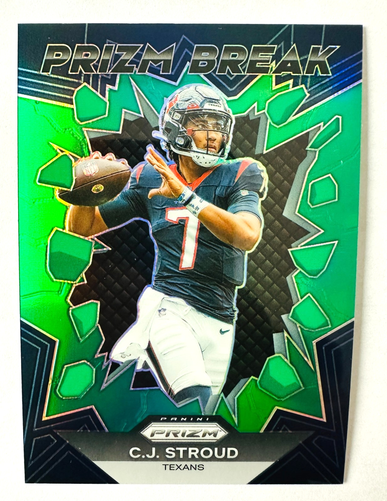2023 Panini Prizm C.J. Stroud GREEN Prizm RC #PB-6 Prizm Break Texans Rookie!