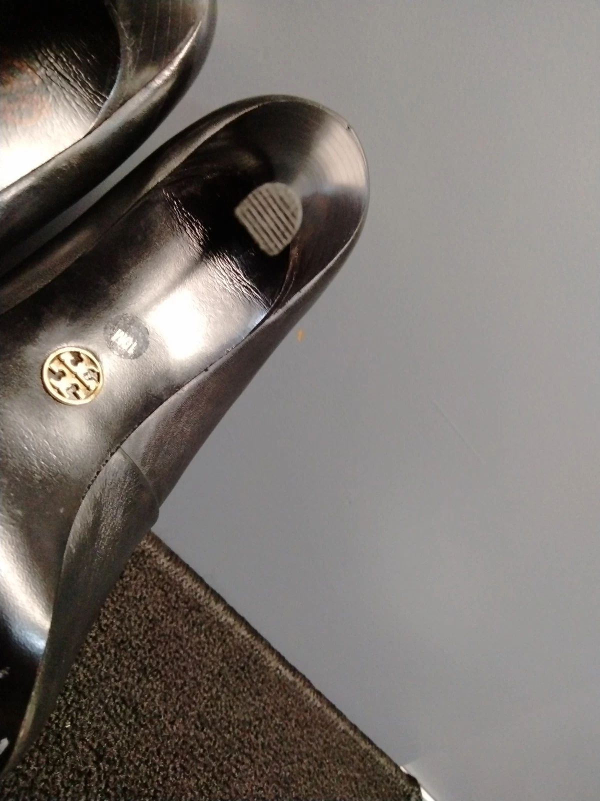 Tory Burch tacco in pelle nero taglia 10 stiletto
