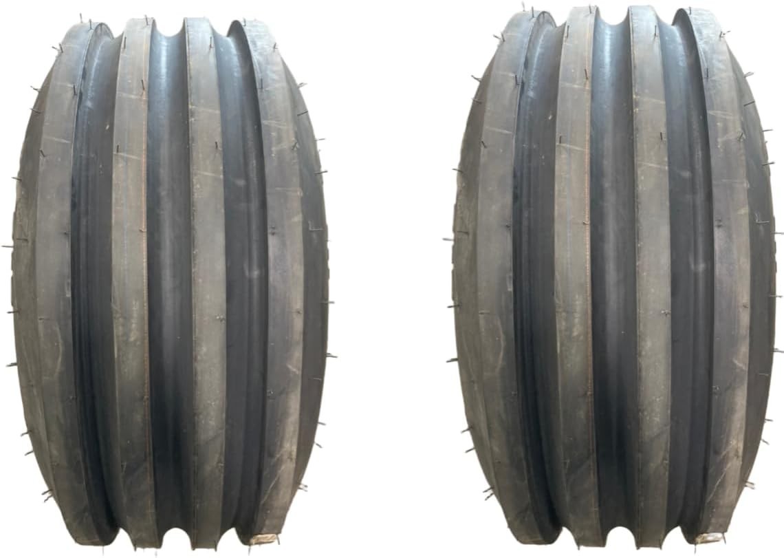2 New 11L-15 8 Ply 4-Rib Front Tractor Tires 11Lx15 Tubeless Set