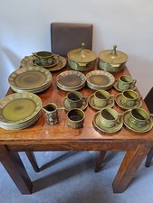 1960s Portmeirion "Totem" Dinner Set Olive Green – 30+ Pcs – Bentalls Kingston