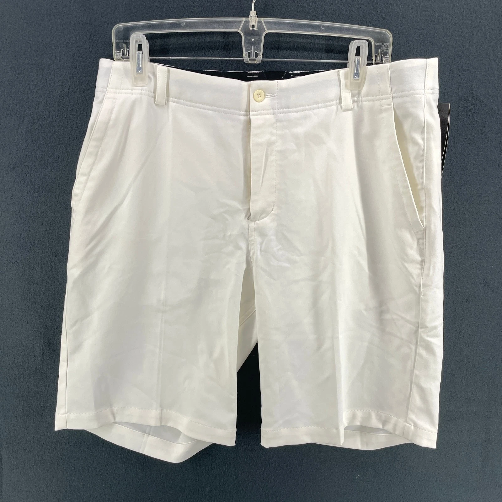 Nike Golf Shorts 34 Men White Dri Fit Standard Chino Flex Flat Front NWT