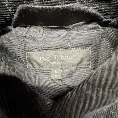 Rag & Bone Shacket Black Watch Plaid Insulated Medium Flannel Corduroy Collar image 2