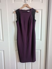 New Calvin Klein Women's Cocktail Dress Sz 4 Purple Pencil Straight Knee Length