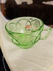 FEDERAL GLASS COMPANY Replacement Tea Cup  ROSEMARY Green Depression Uranium