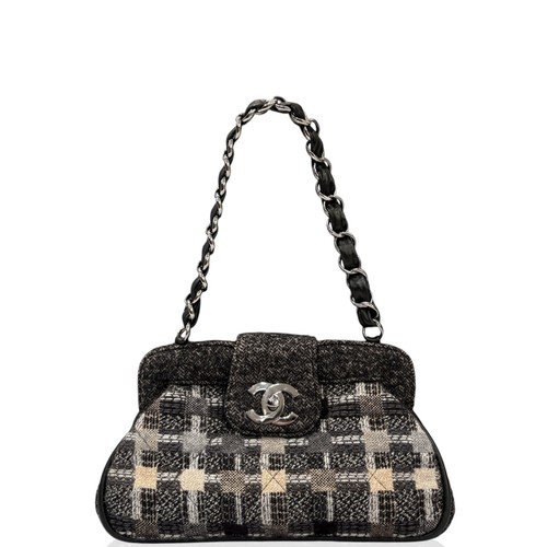 Chanel Shoulder Bag Beige Dark Grey Tweed (hy041326a6)