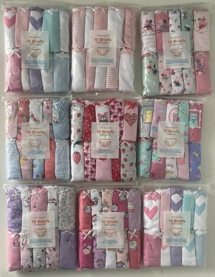Primark Mädchen 10er-Pack Slips Slips Unterwäsche 100 % Baumwolle 2-15 Jahre