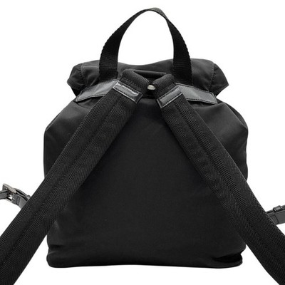 Prada Nylon Tessuto Backpack Saffiano Leather Shoulder Bag Purse
