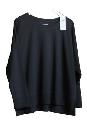 Eileen Fisher Black Crew Neck Top Organic Cotton & Spandex Size 1X NWT $148