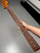 JB Bass style 20frets Electric bass neck Roasted Flame Maple Rosewood Satin 34in