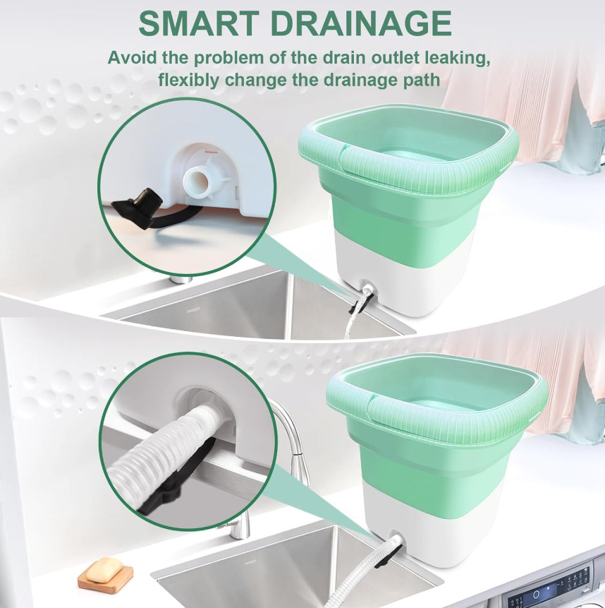 Portable Washing Machine Mini Washer Foldable Washer and Spin Dryer Small Travel