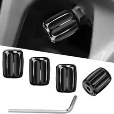 4 Pcs Locking Car Tire Valve Stem Caps Anti-theft Wheel Valve Covers With Black