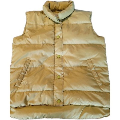 CABELA'S Women's Goose Down Puffer Button Front Vest Lime Green S/P 972640