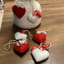 Needle Felted Heart Ornaments
