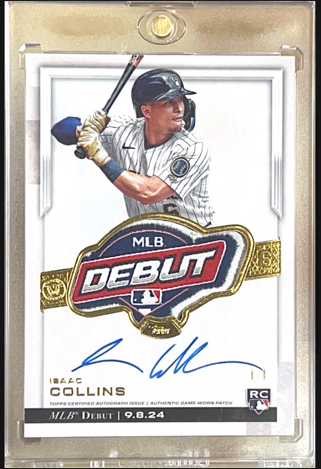 Topps Chrome Update 2025 Isaac Collins Topps Rookie Auto Debut Patch 1/1  (RDPA)
