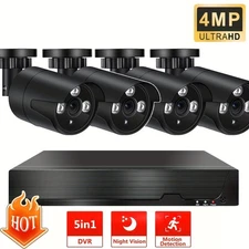 SANSCO 4CH 4MP AHD DVR Outdoor CCTV Security Camera System Kit Night Vision