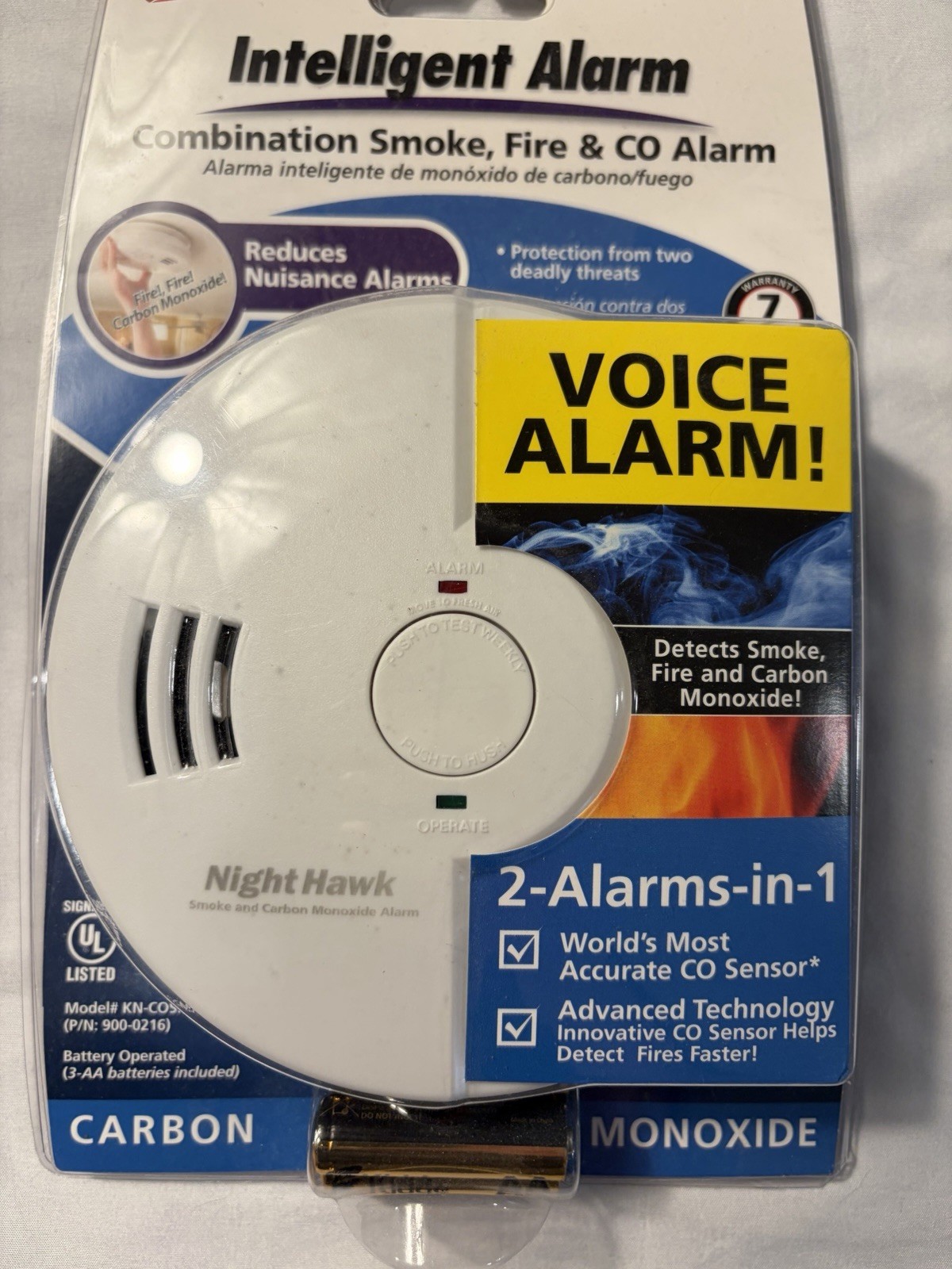 NEW Kidde Intelligent Voice Alarm Smoke and Carbon Monoxide Model KN-COSMXTR-B