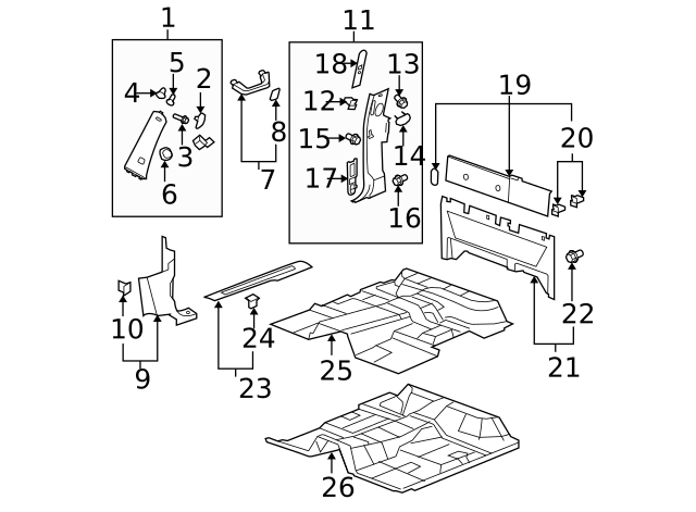 Genuine GM Door Pillar Post Trim Set 22871289 | eBay