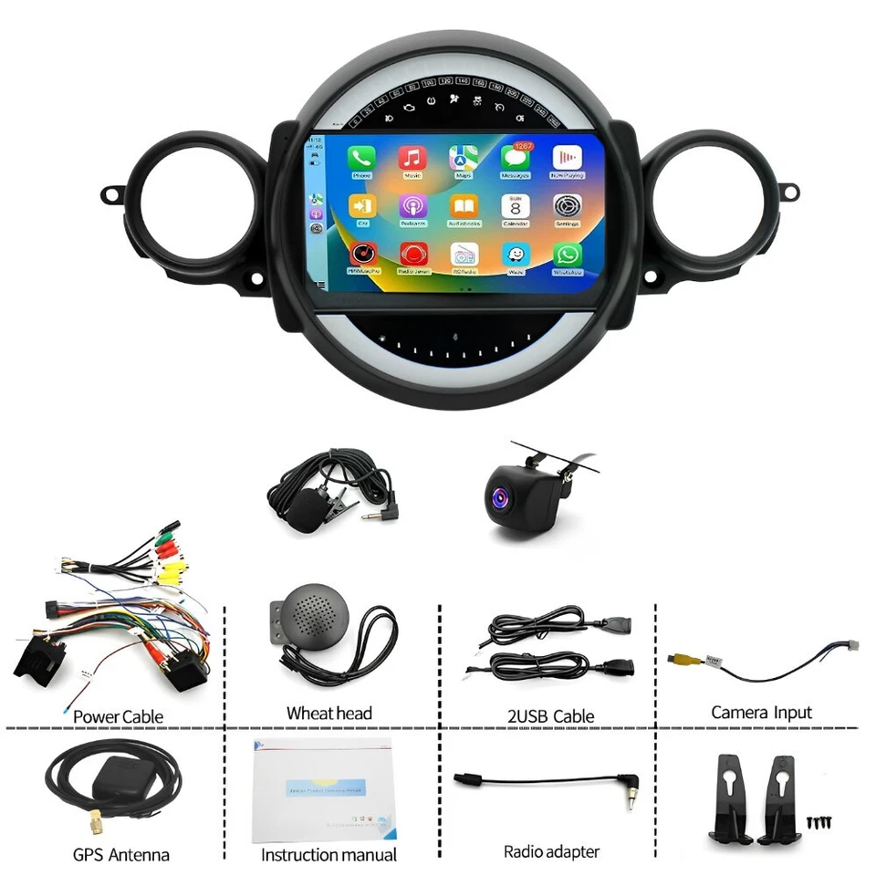 For BMW Mini Cooper R56 2007-2014 Android 13 Apple Carplay GPS Car Stereo Radio Foto 2 de 4