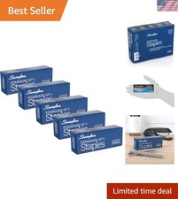 Staples, 5 Pack, Standard Staples for Desktop Staplers, 1/4" Length, 210/Strip,