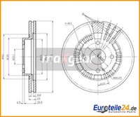 2 St. Bremsscheibe Maxgear 19-0942 Vorderachse FüR Mazda