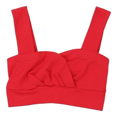 Express Tricot Cropped Top - Medium Rot Baumwolle