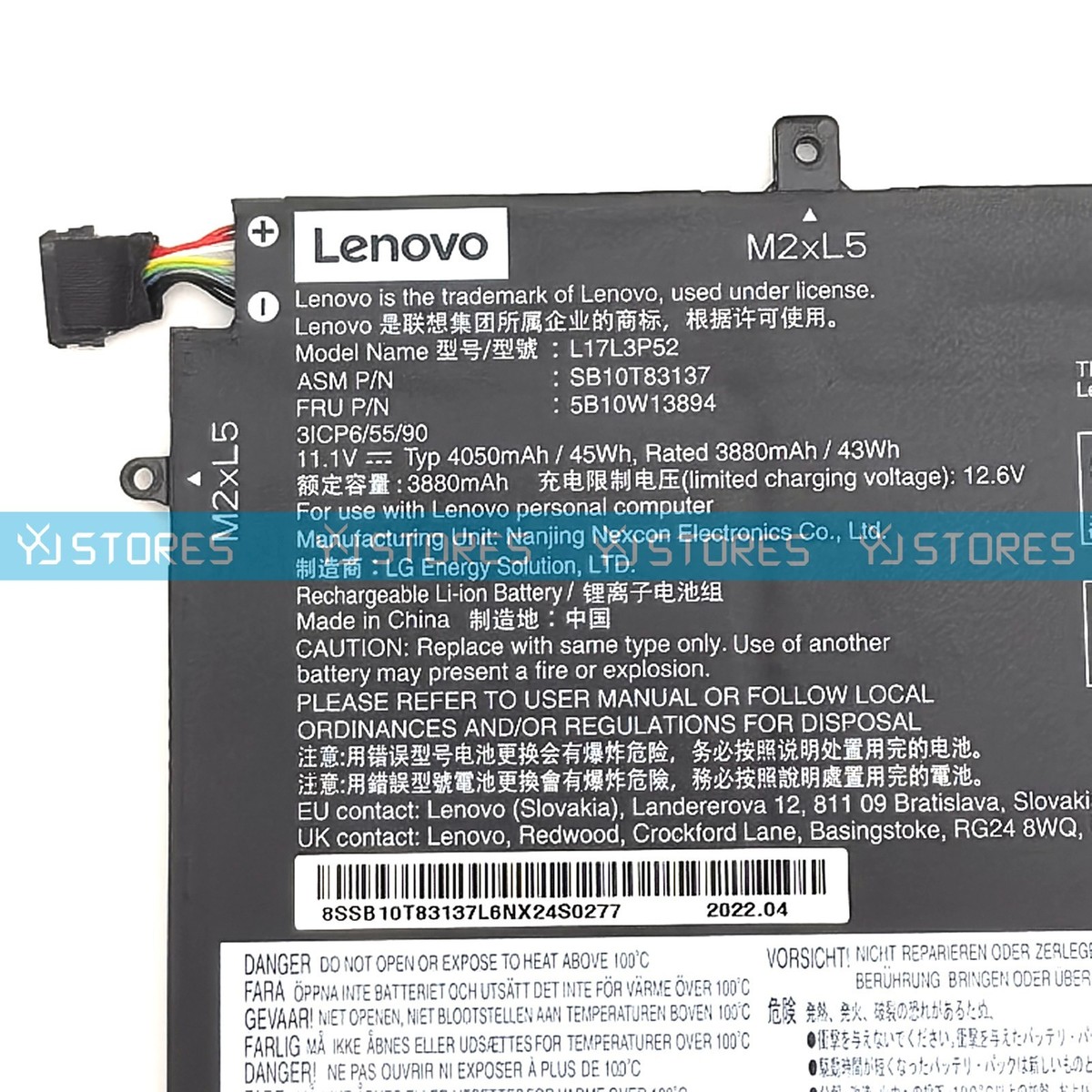 Genuine L17L3P52 L17M3P53 L17M3P54 01AV463 Battery for Lenovo