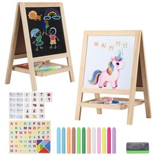 Tabletop Painting Wooden Art Easel for Kids - 4-in-1 15.1 inches, Beige