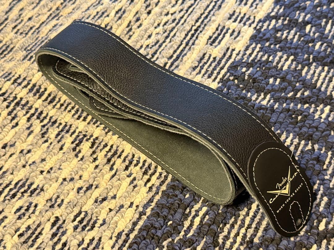 Fender Custom Shop Leather Guitar Strap Premium Black Padded