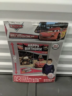 AMSCAN Disney Cars Birthday Party Wall Decorations Scene Setter Backdrop Mater Mcqueen