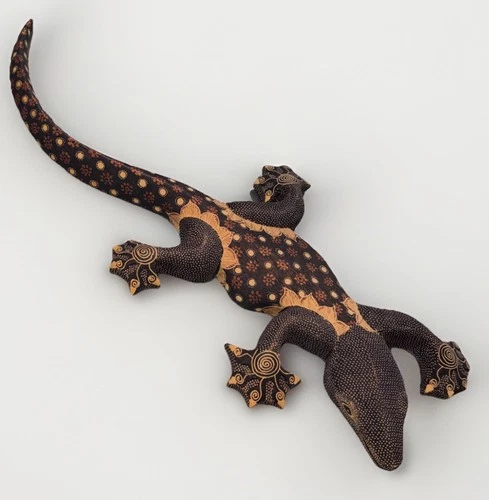 Vintage Wooden Lizard Figurine Wall Hanging by Ten Thousand Villages
