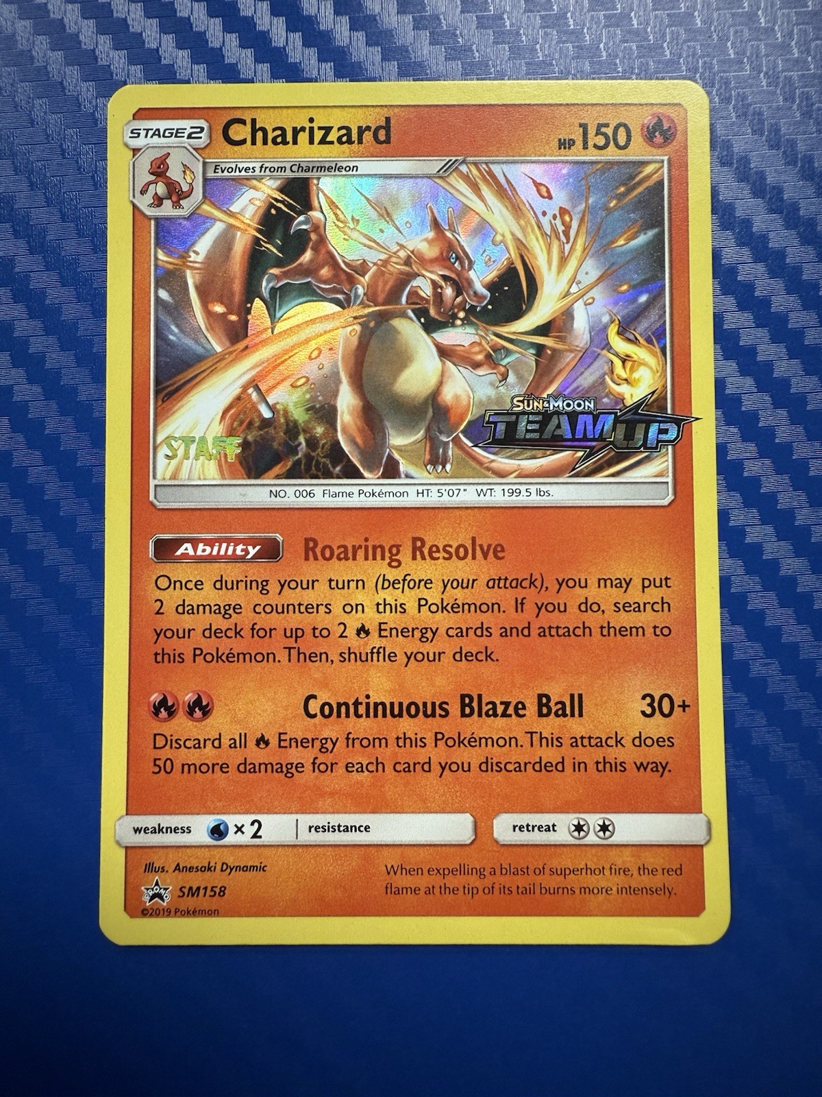 Pokemon Charizard STAFF Team Up Black Star Promo SM158 Near Mint See Photo TCG