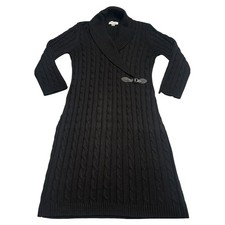 Calvin Klein Black Sweater Dress Size M Women's With Belt Detail