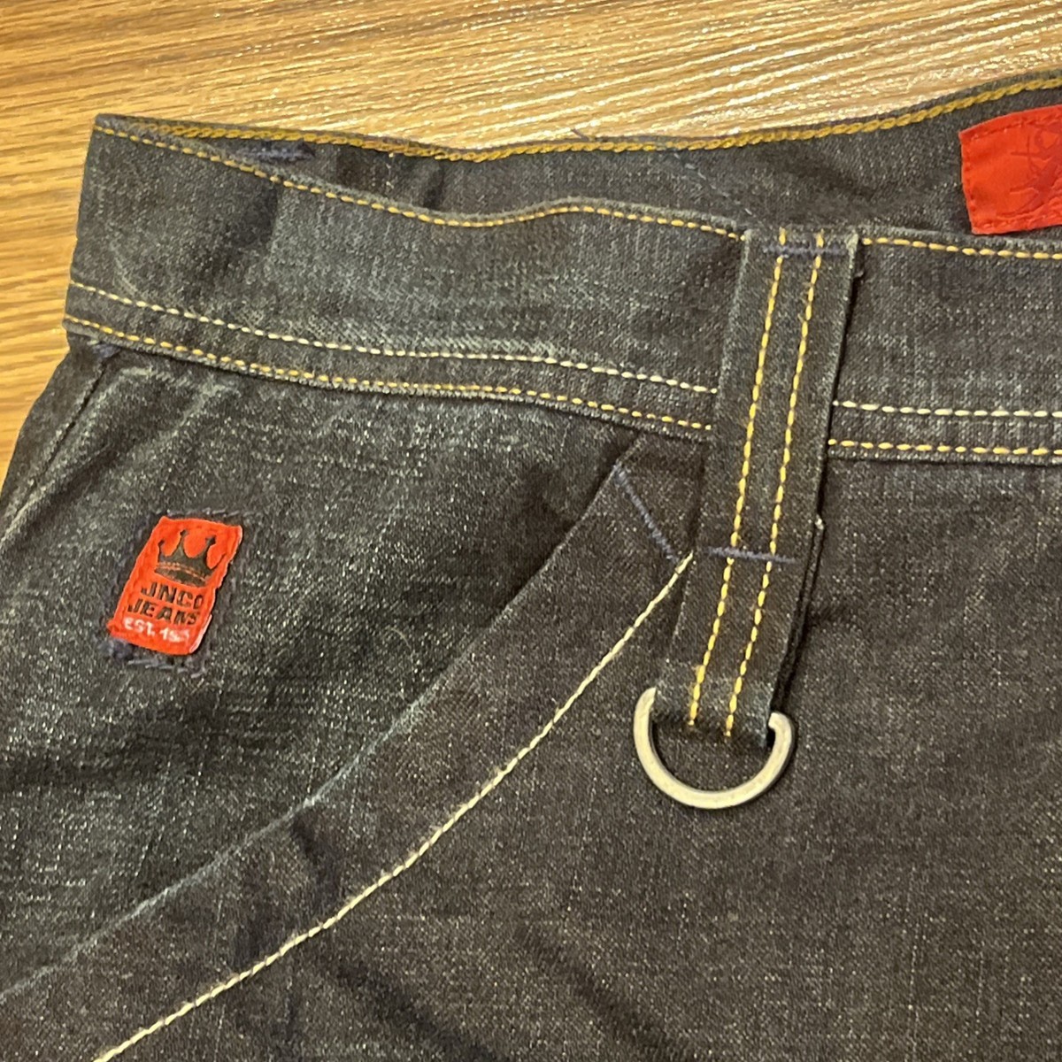 NEW Rare Vtg Jnco Jeans Dark Blue Embroidered Pants Baggy Tribal