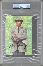 TOM LANDRY AUTOGRAPHED HOF GOAL LINE ART CARD       COWBOYS     JSA+PSA SLABBED