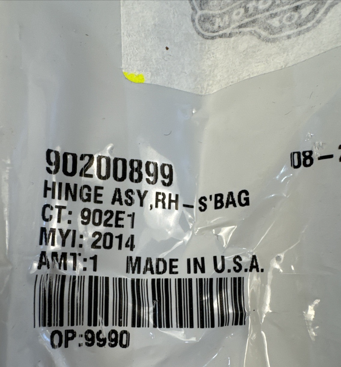 00892 4つ Harley Davidson Right Hand Saddlebag Hinge Assembly 90200899 for
