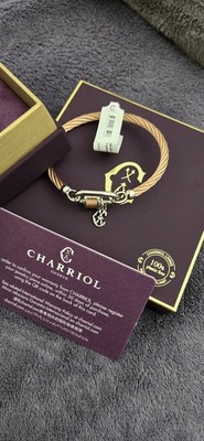 NIB CHARRIOL Celtic Stainless Steel PVD Rose Gold Cable, Bronze M. Unisex 6-6.5''
