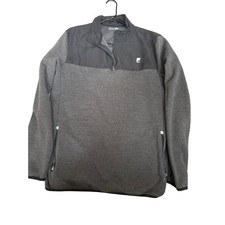 FILA SPORT Women's Charcoal Gray Fleece 1/4 Zip Jacket Athletic