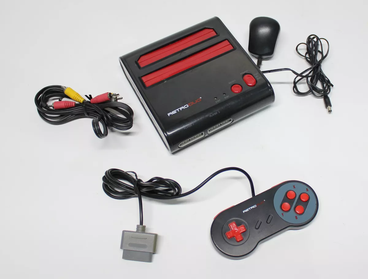 Retro-Bit Retro Duo Twin Video Game System NES and SNES V3.0 - Black/Red 