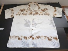 MAKANI - Floral tropical Mens XL Hawaiian Aloha Shirt white STAINS CHECK PICS